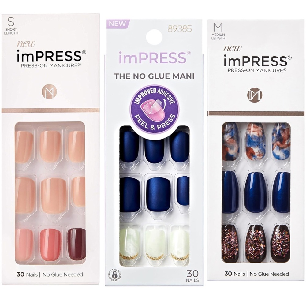 imPRESS Press-On Nails Set Bundle - Before Sunset Indigo Autumn Chasing Stars